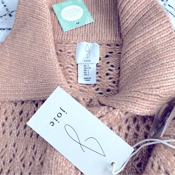 Joie super soft tan open knit collared button front cardigan large NEW - Picture 5 of 6